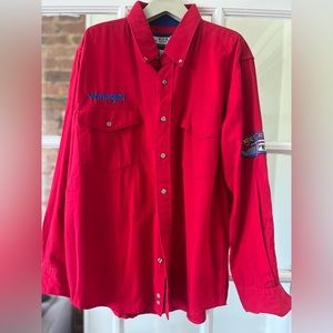 Vintage Cherry Red Wrangler Moto Shirt